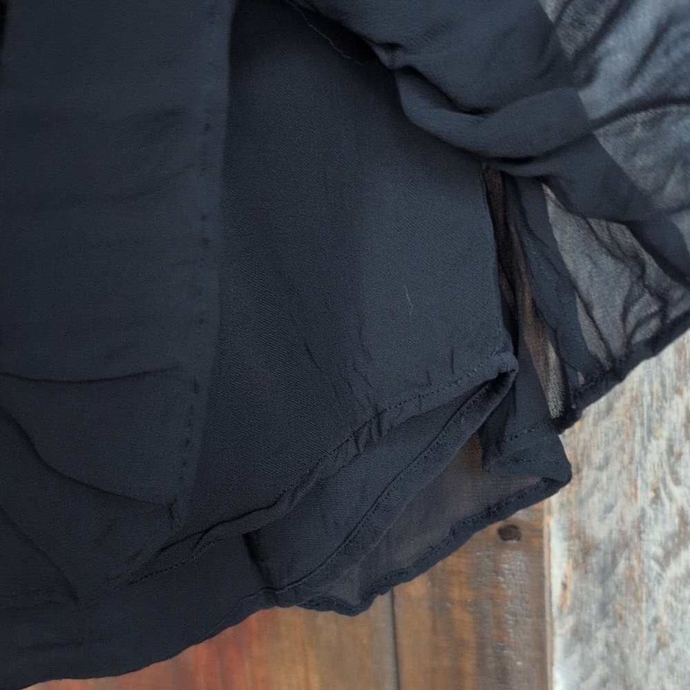 LoveShackFancy Black Tiered Ruffle Mini Skirt Whimsigoth - Women's Small - Picture 4 of 6